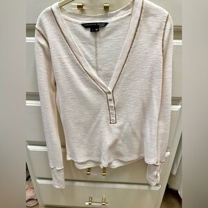 Veronica Beard waffle knit Henley Top